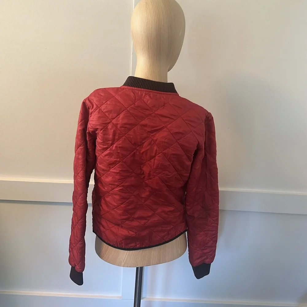 Golden Goose Nylon Quilted MA1 Military Jacket Red - Picture 2 of 4